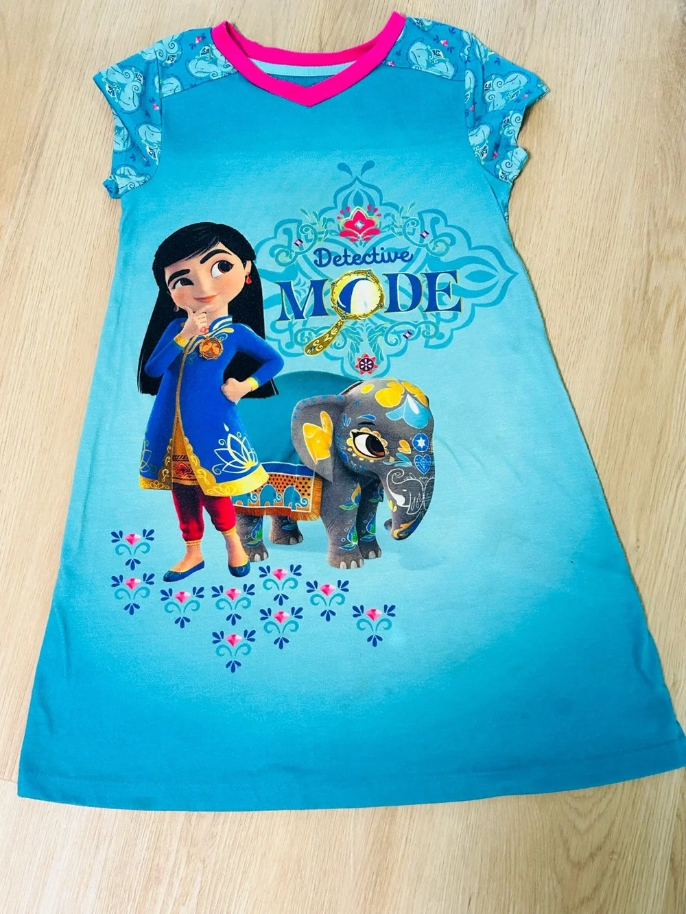2 piece set Disney Mira and Encanto Nightshirt for girls, size 7-8 Blue Pajamas - Picture 2 of 15